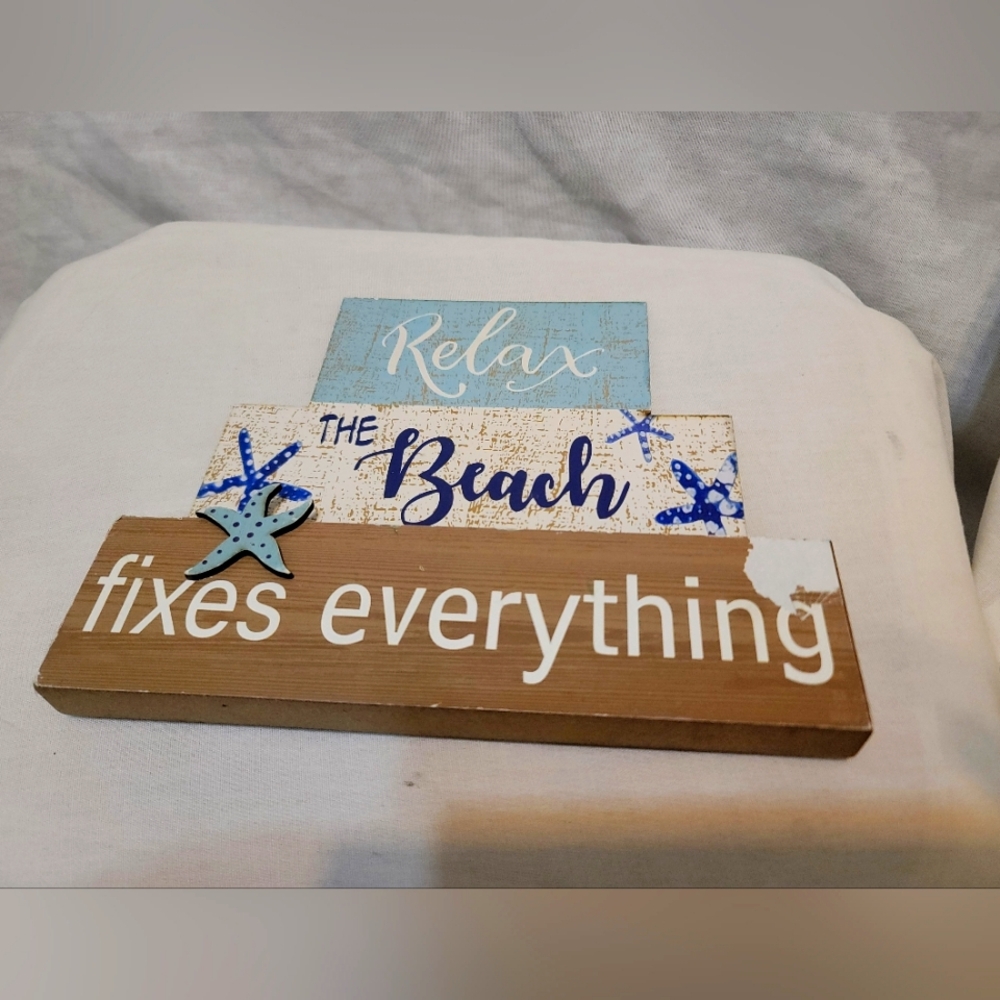 Michael’s Stock Tabletop Wood Decor Signs Rustic Beach Ocean Style Art Decor